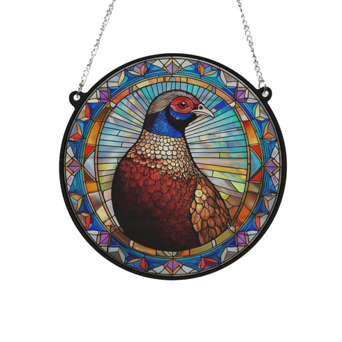 Norman The Pheasant Stained Glass Effect Suncatcher